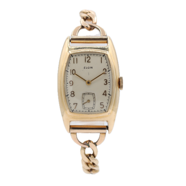 Vintage Elgin Curved Deluxe 15 Jewel Men's Mechanical Wristwatch USA 10k GF