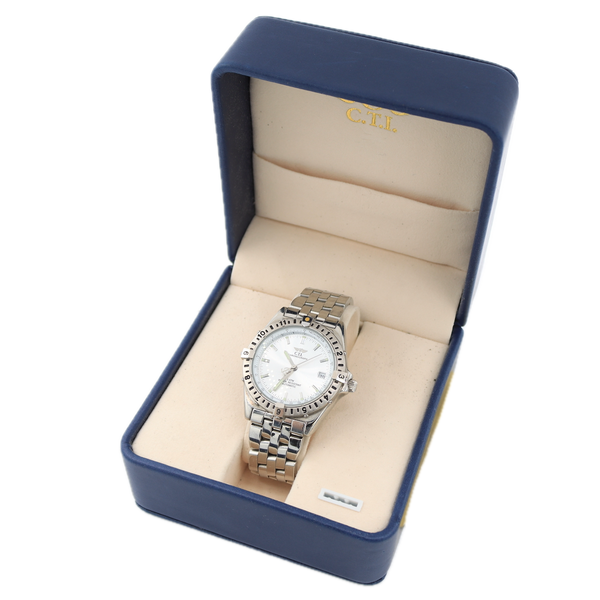 Vintage 38mm CTI Chronomat Homage Men's Automatic Wristwatch Stainless Steel