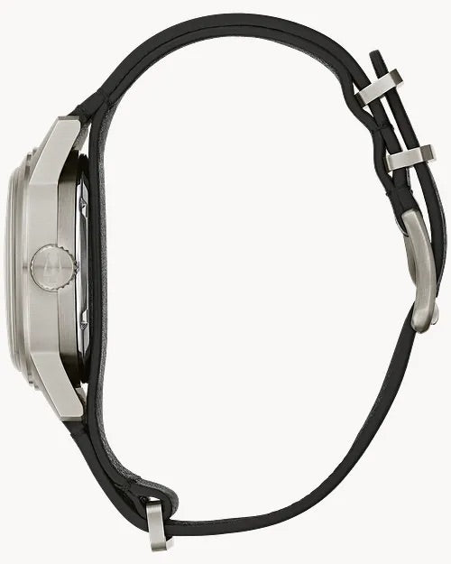 38mm Bulova 96A246 Hack White Dial Men's Automatic Wristwatch Steel Military