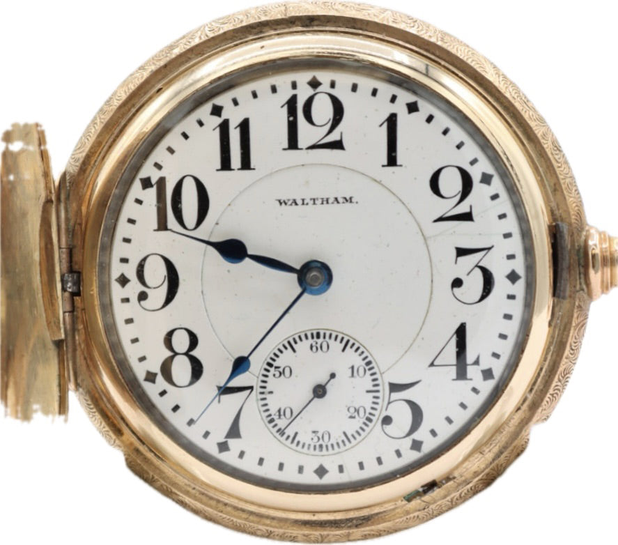 Antique 18S Waltham Appleton Tracy & Co. Hunter Railroad Pocket Watch 10k GF