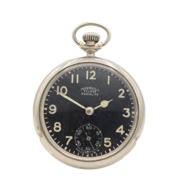 軍用時計　アメリカ　INGERSOLL YANKEE RADIOLITE　戦前 Antique 16s 1914 Ingersoll Eclipse Radiolite Pocket Watch