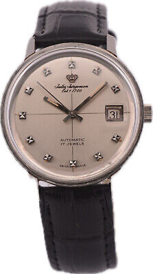Vintage 35mm Jules Jurgensen Crosshair 17Jewel Men's Automatic Wristwatch Steel
