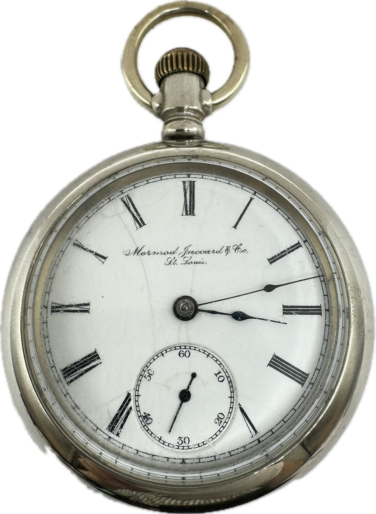 Antique 18S Elgin Mermod Jaccard St. Louis Mechanical Pocket Watch 73 Silverode