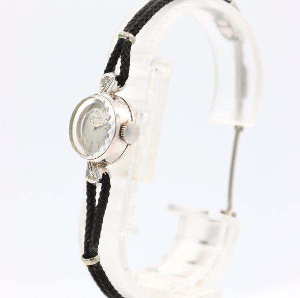 Vintage 15mm Rolex Star Dial Ladies Mechanical Wristwatch 1400 14k White Gold