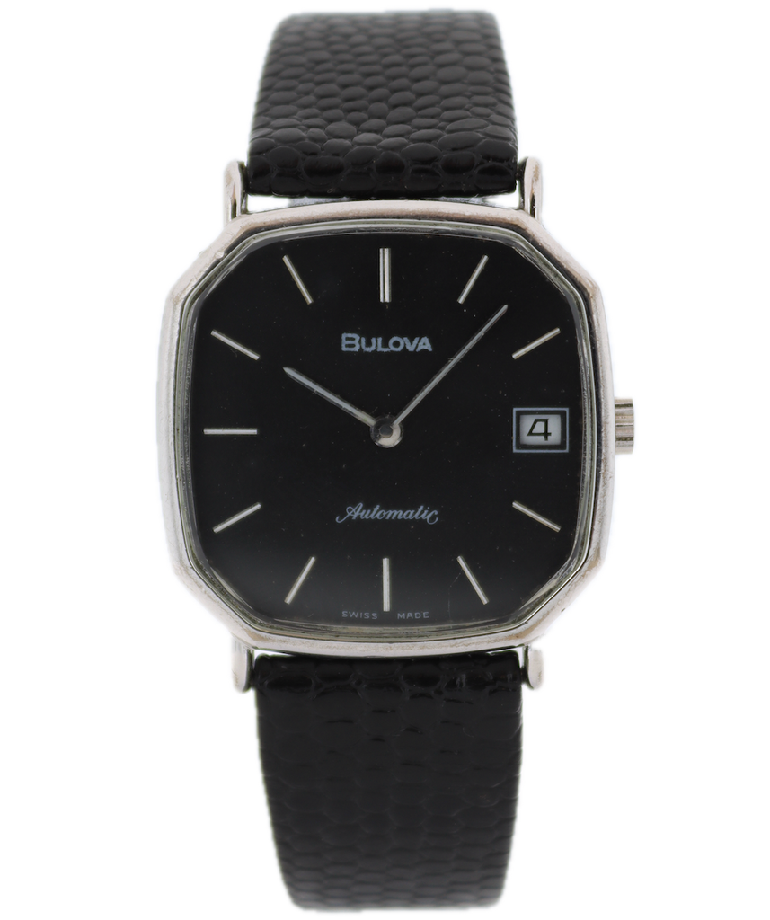 Vintage Bulova Octagonal Date Men's Automatic Wristwatch ETA 2824-1 Swiss Steel