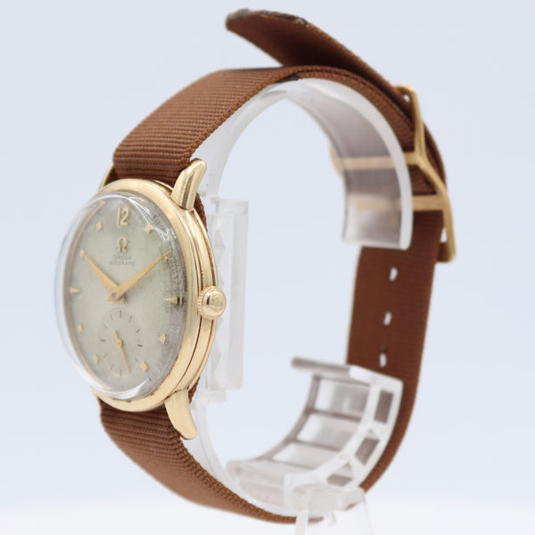 Vintage 32mm 1949 Omega 17 Jewel Men's Automatic Wristwatch 342 Swiss 14k GF