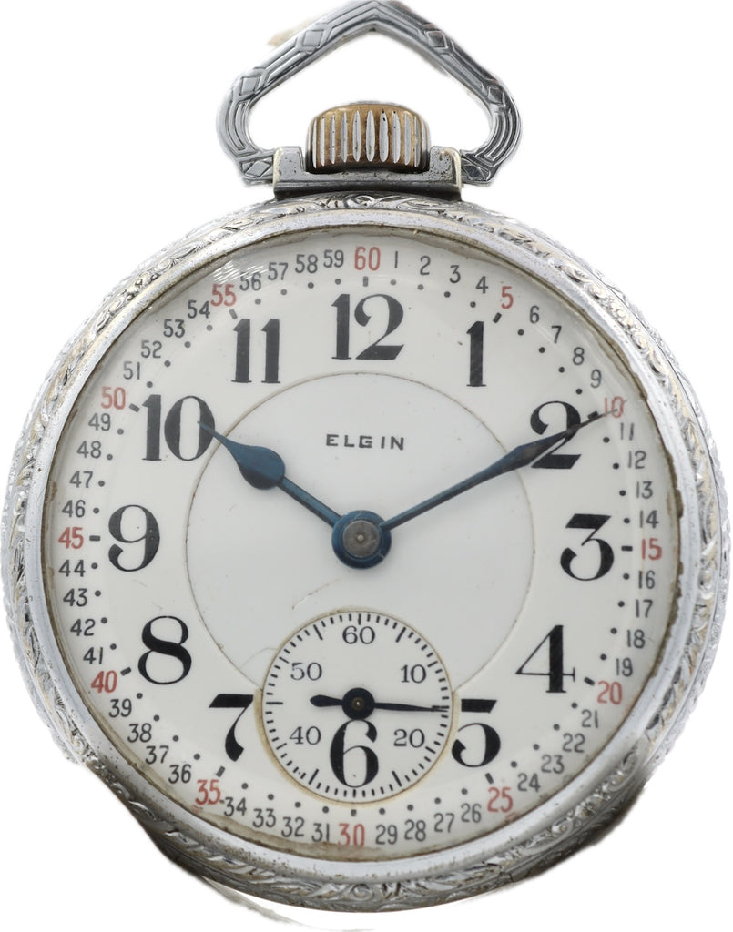 Antique 16 Size Elgin B.W. Raymond w Montgomery Dial Railroad Pocket Watch 455