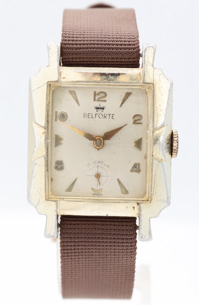 Vintage Belforte 11A Angular Style Men's Mechanical Wristwatch