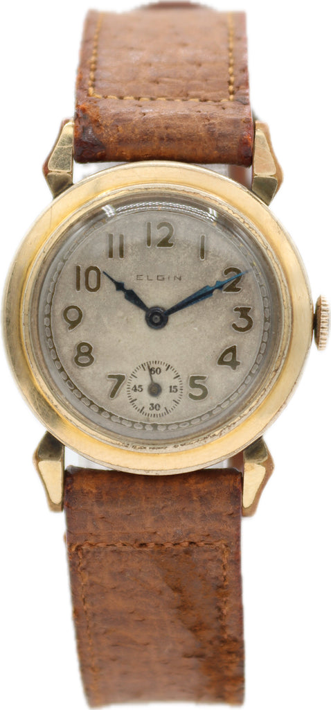 Vintage 27.5mm Elgin Deco Men's Mechanical Wristwatch 430 USA Gold Filled Deco