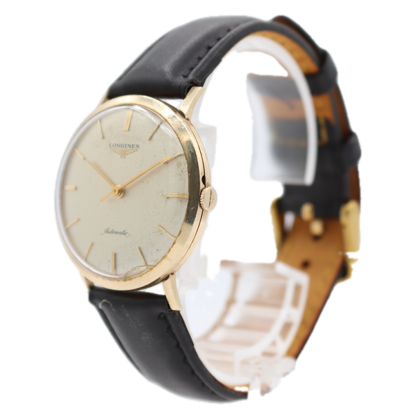 Vintage 1957 Longines 1023 Dress Men's Automatic Wristwatch 19AS Swiss 10k GF