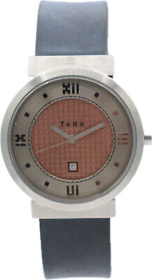 35mm TeNo no. 178 Men's Quartz Wristwatch Germany Steel w Salmon Dial