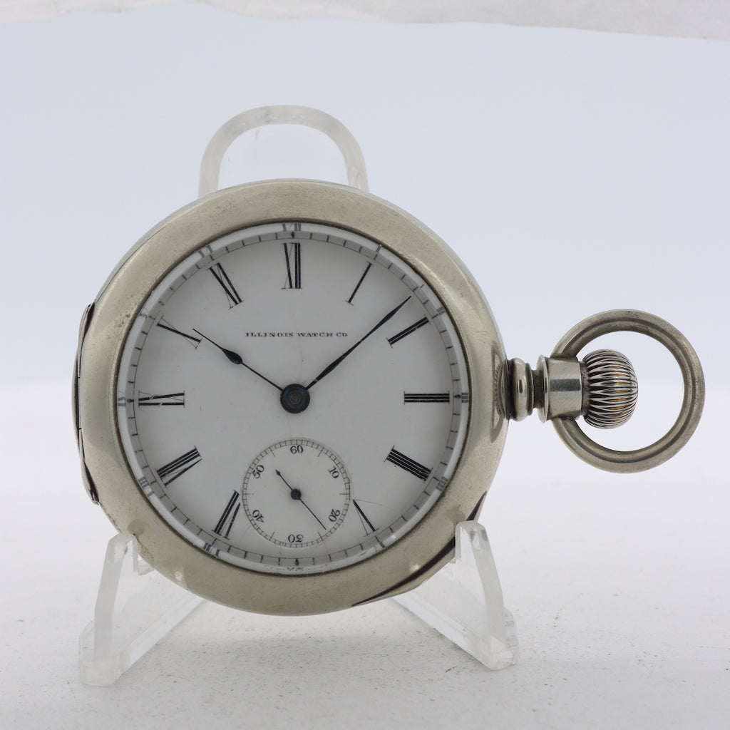 Antique 18s 1882 Illinois 11J Key Transitional Hunter Config. Pocket Watch 101