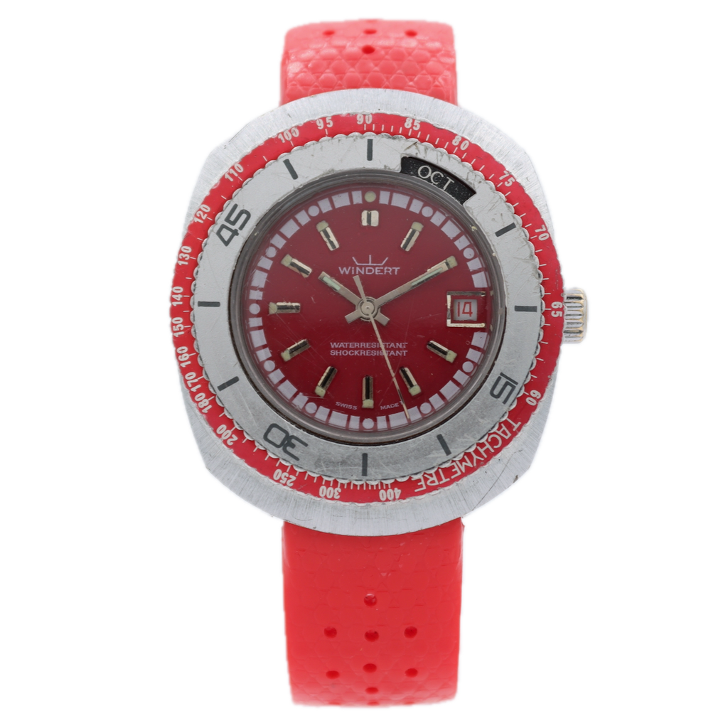 Vintage 40mm Windert Diver Style Men's Mechanical Wristwatch Swiss Made 5 ATM