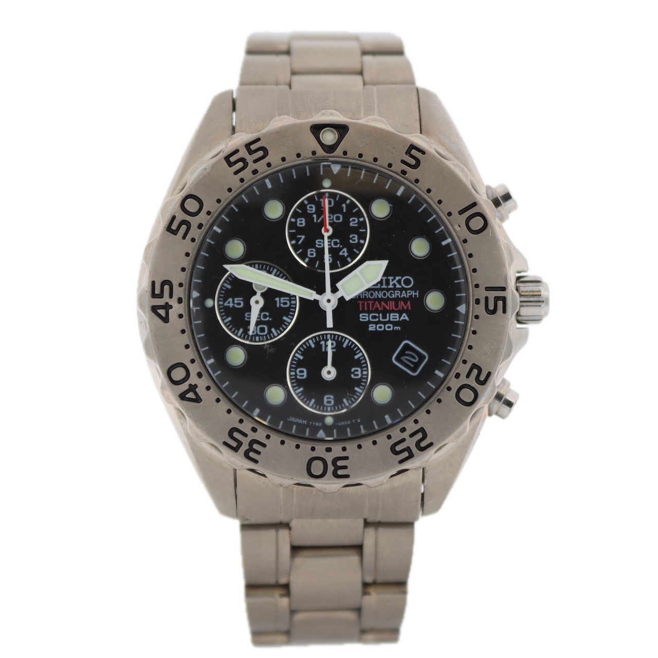 Seiko 7T92-0BD0 Scuba Titanium Men's Quartz Chronograph