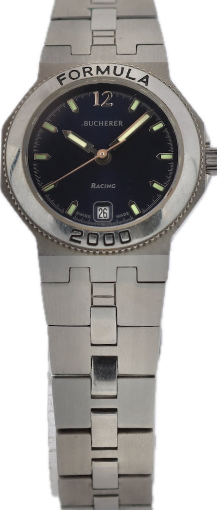 Vintage Bucherer 956.908 Formula 2000 Ladies Quartz Wristwatch Swiss Steel