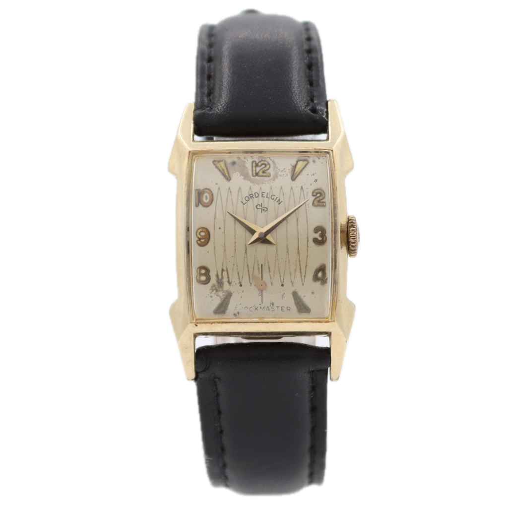 Vintage Lord Elgin 7600 Randall Men's Mechanical Wristwatch 14kGF Shockmaster