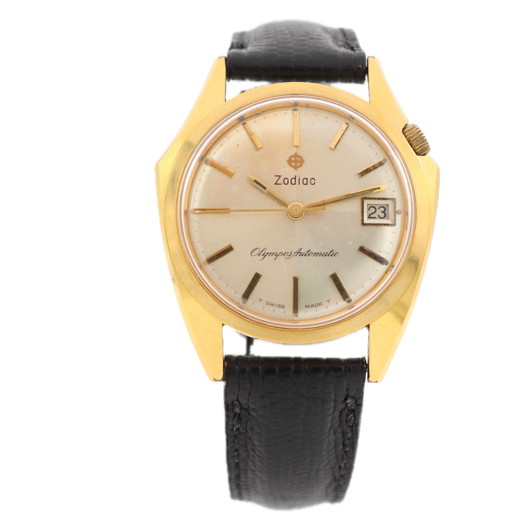 Vintage 36mm Zodiac 723-928 Olympos Men's Automatic Wristwatch Gold Plated