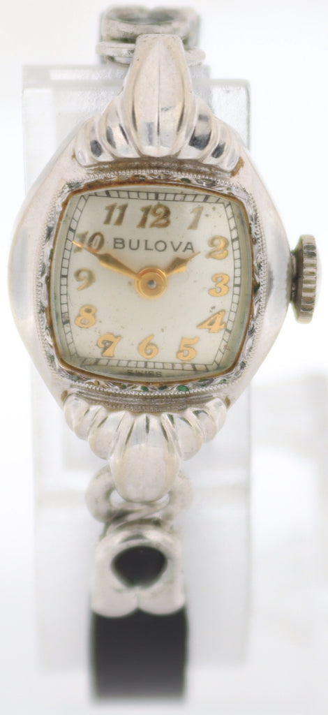 Vintage 1953 Bulova Cocktail Ladies Mechanical Wristwatch 6BL Steel & 10k W RGP