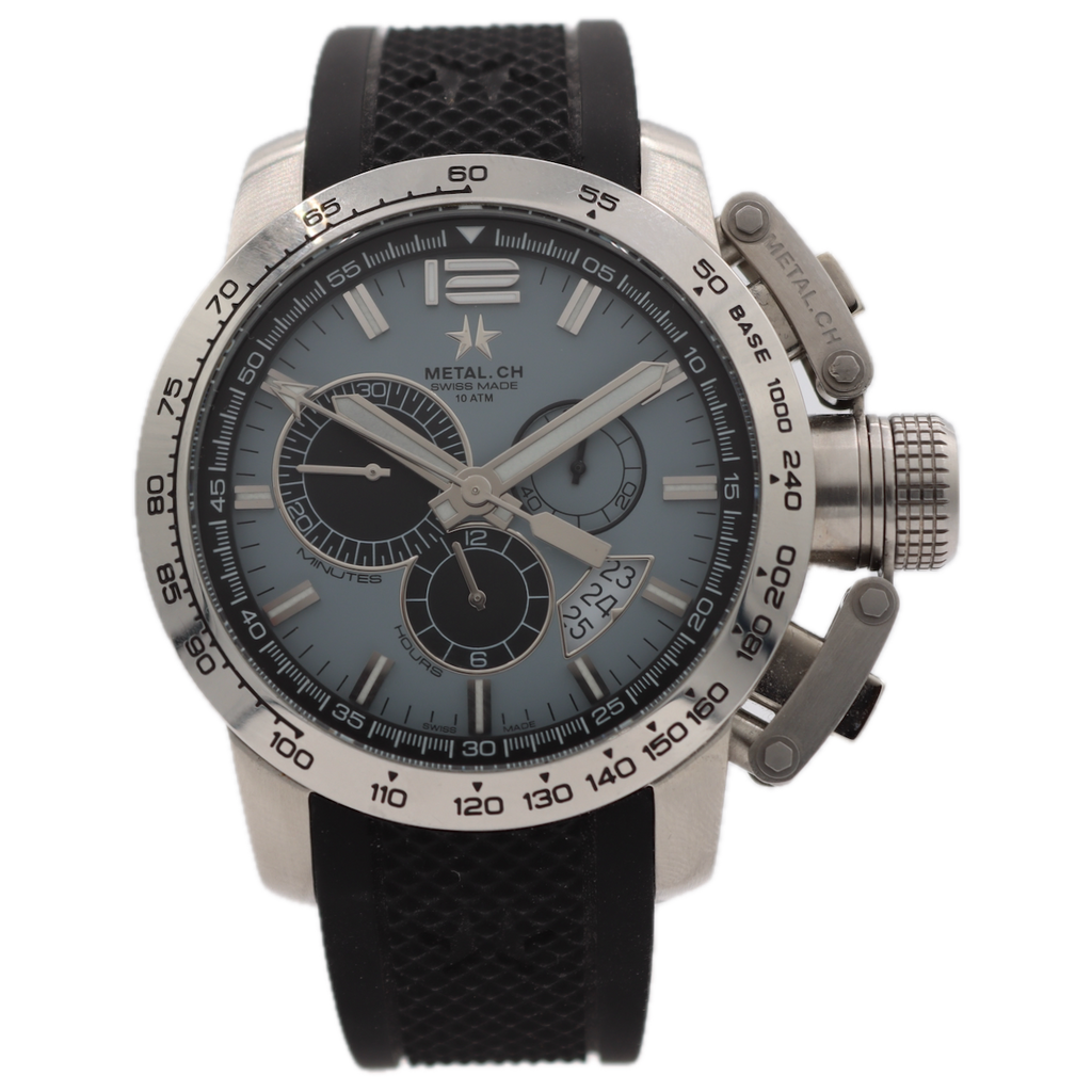 44mm Metal. CH 4150.44 Chronometric Men's Quartz Wristwatch Steel Chronograph