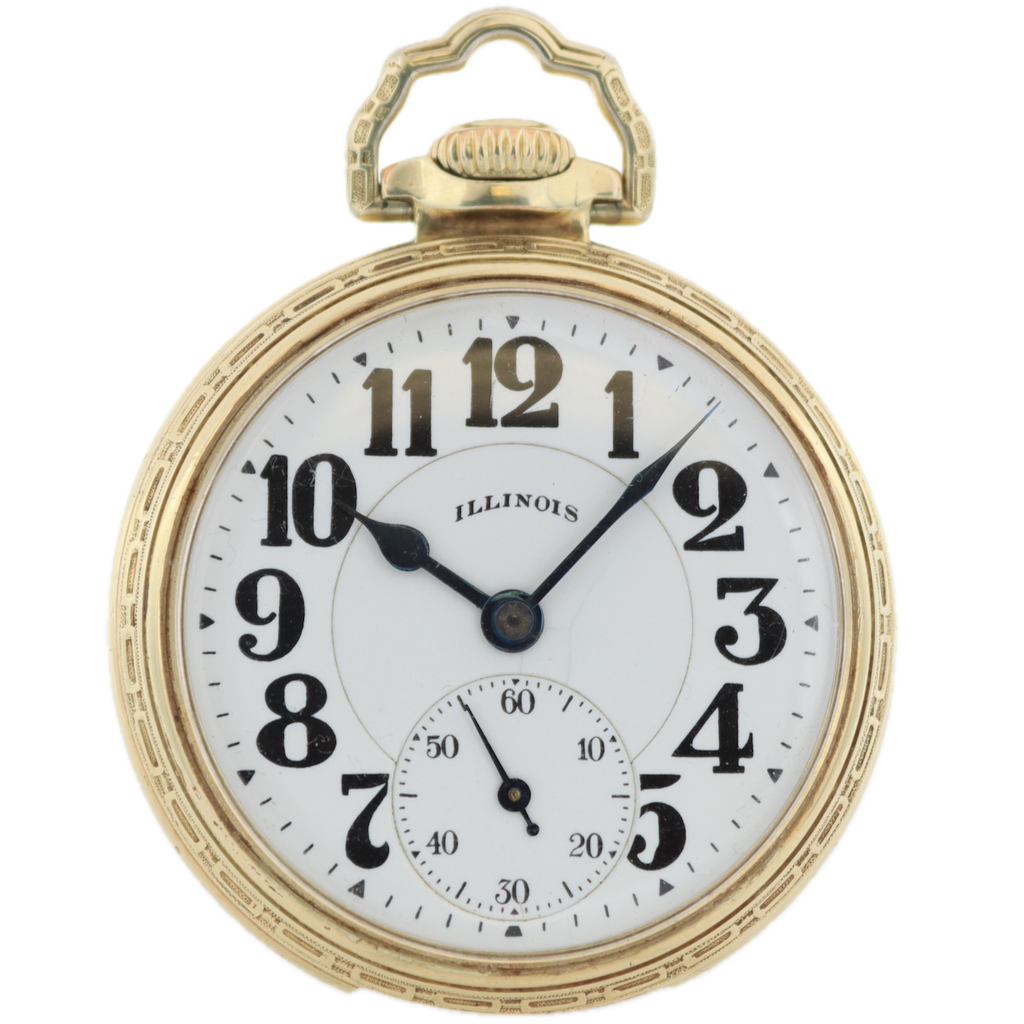 Antique 16 Size Illinois Bunn Special 60H 21J Mechanical Pocket Watch 14k GF
