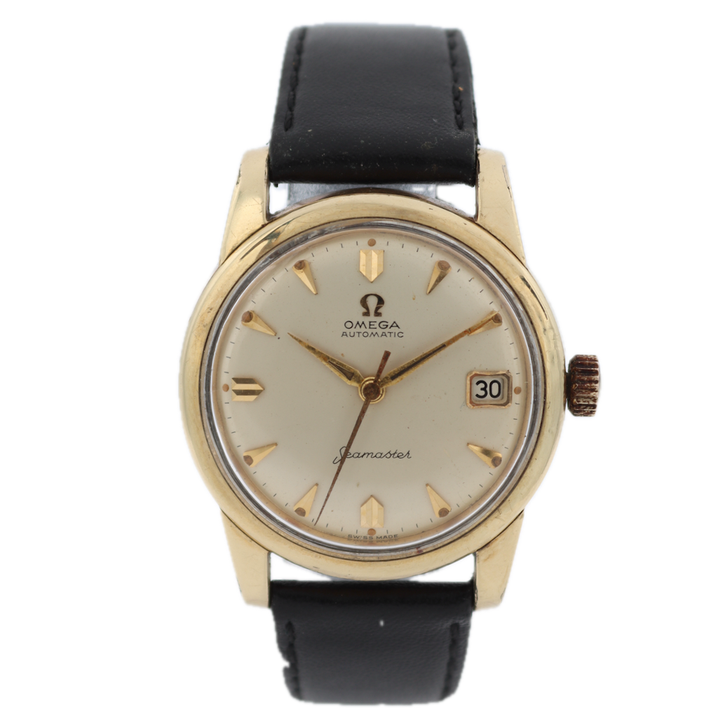 Vintage Omega 2849 Seamaster Date Men's Automatic Wristwatch Gold FilledwPapers