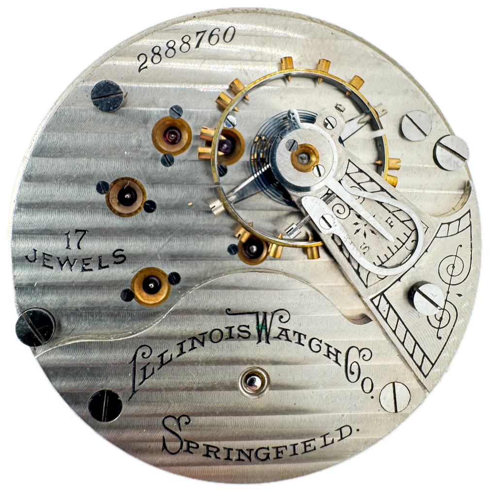 Antique 18s Illinois 17 Jewel Mechanical Pocket Watch Movement 69 USA Running