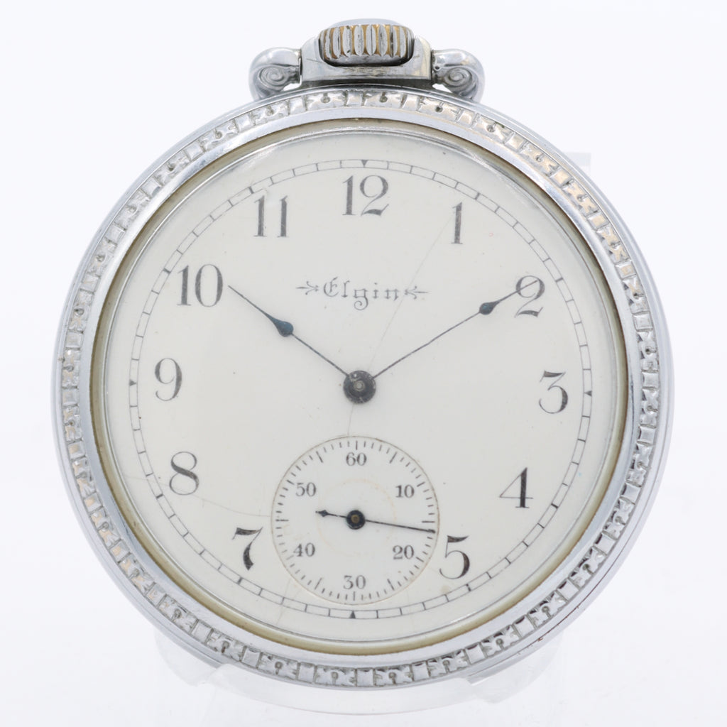 Antique 18s 1900 Elgin 15 Jewel Mechanical Pocket Watch 248 Chrome USA