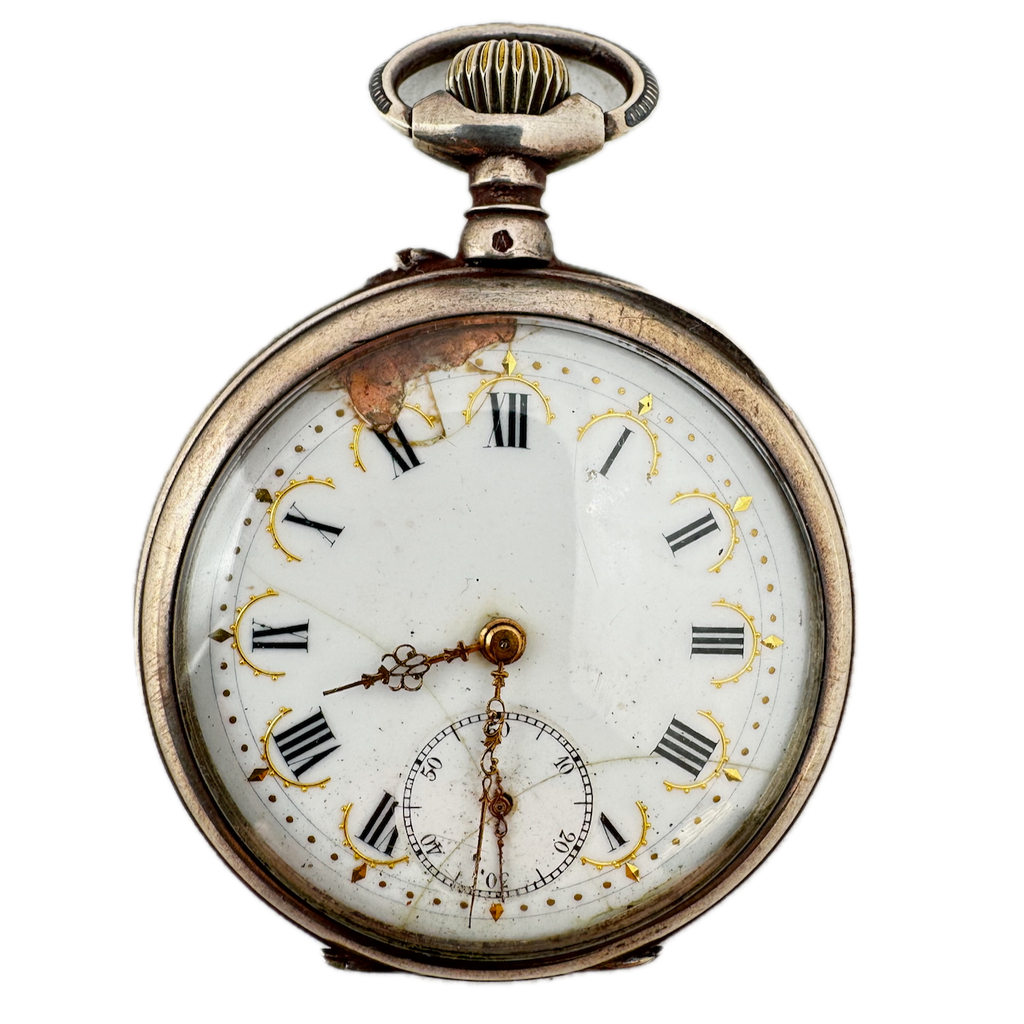Antique Unbranded Cylinder Escapement Pocket Watch Sterling Silver France
