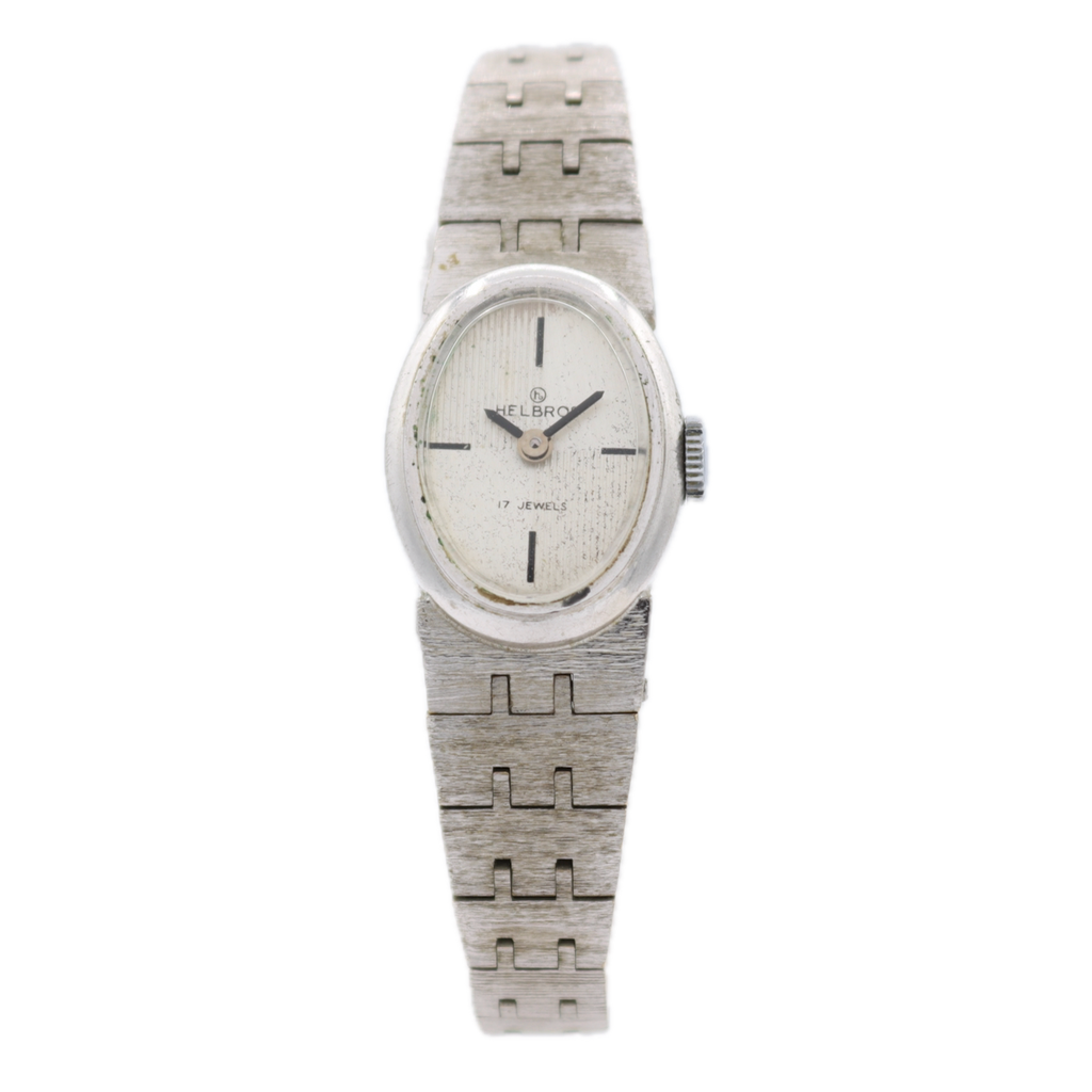 Vintage Helbros Cocktail 17 Jewel Ladies Mechanical Wristwatch Chrome Plated