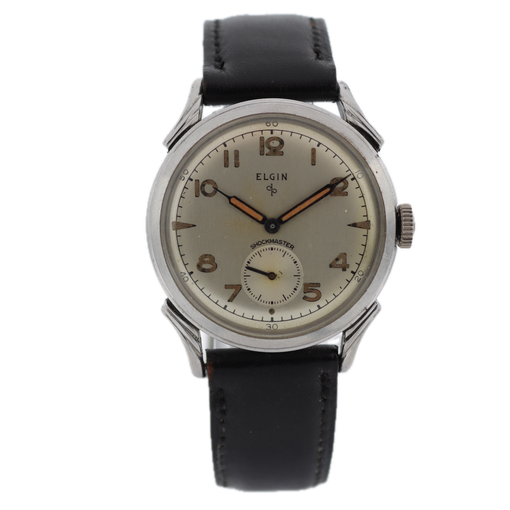 Vintage Elgin 6754 Shockmaster Men's Mechanical Wristwatch 642 USA Steel
