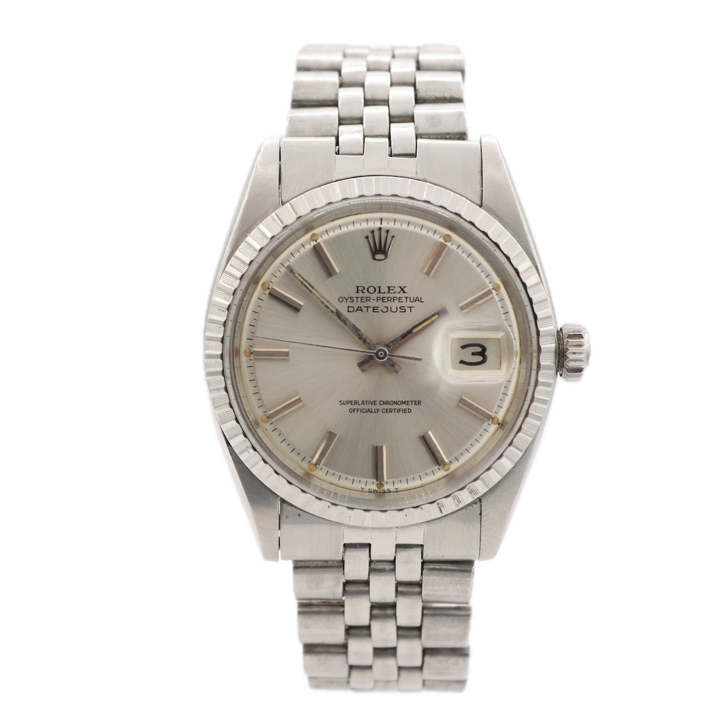 Vintage 1966 Rolex 1603 Datejust Pie Pan Men's Automatic Wristwatch 1570 Steel