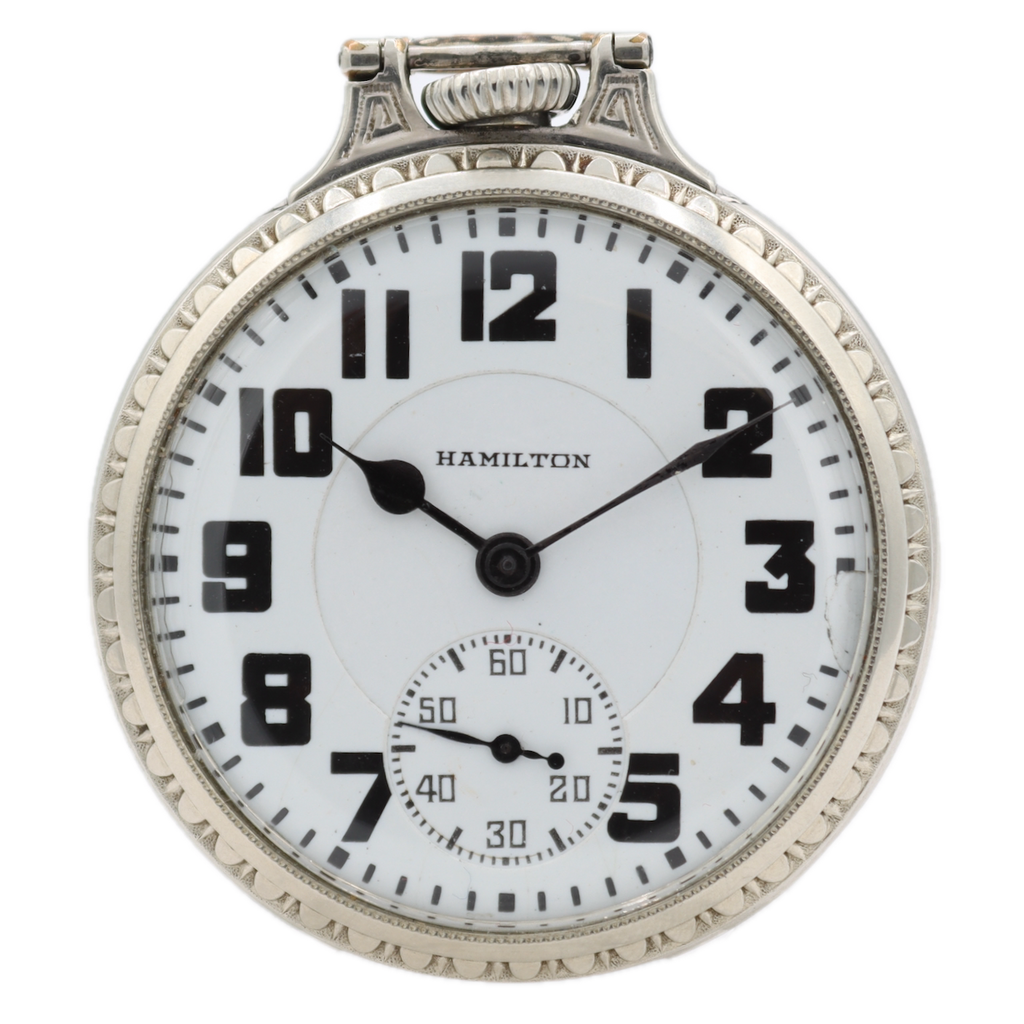 Vintage 16s 1937 Hamilton 21j Mechanical Railroad Pocket Watch 992E 14k GF USA