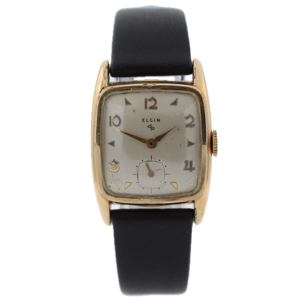 Vintage Elgin 6736 17j Men's Mechanical Wristwatch 683 USA Steel & 10k RGP