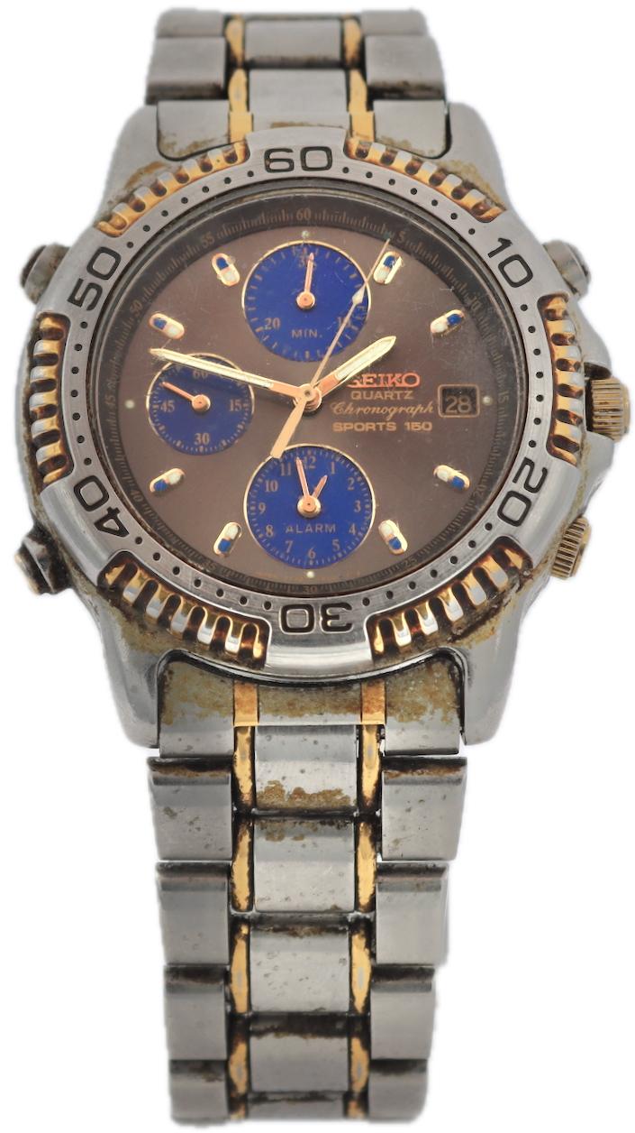 Vintage Seiko 7T32-6C09 Sports 150 Grey Men's Quartz