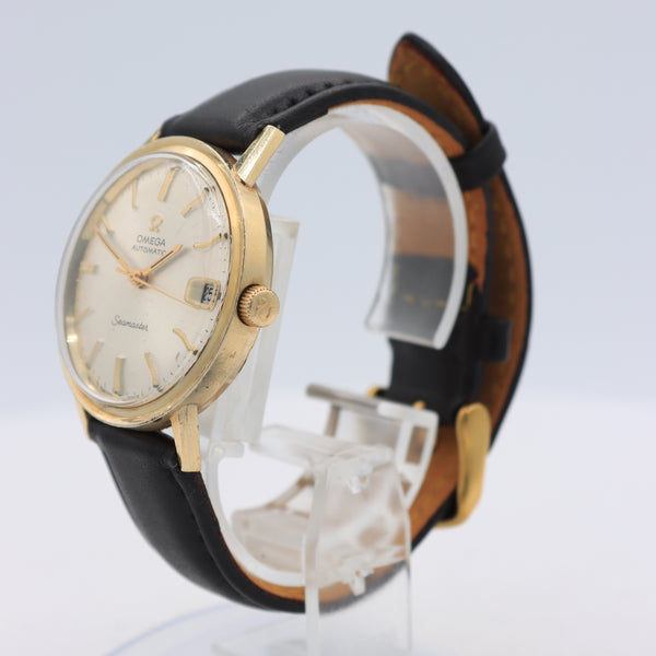 Vintage Omega KM6303 Seamaster Date Men's Automatic Wristwatch 563 Swiss 14k GF