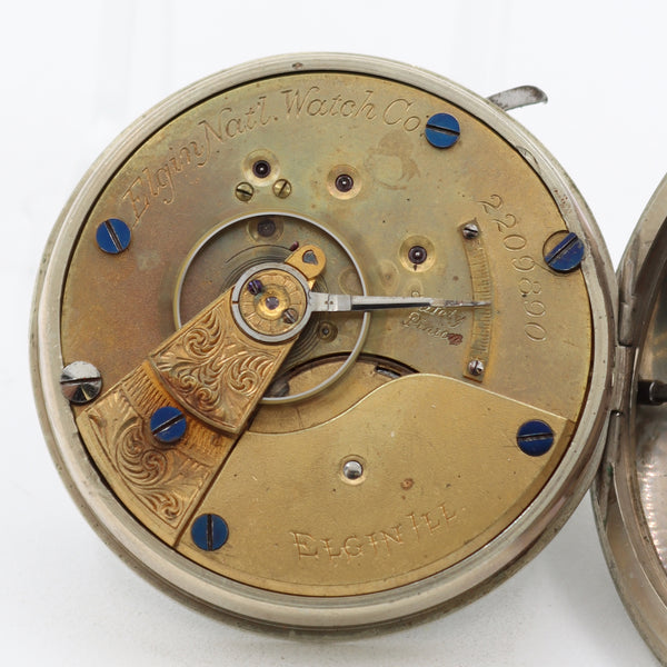 Antique 1887 Elgin Swingout Mechanical Hunter Pocket Watch 10 Nickel Alloy USA