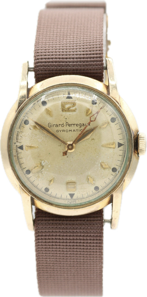 Vintage 31mm Girard Perregaux Gyromatic Men's Automatic Wristwatch 47AE 10k GF