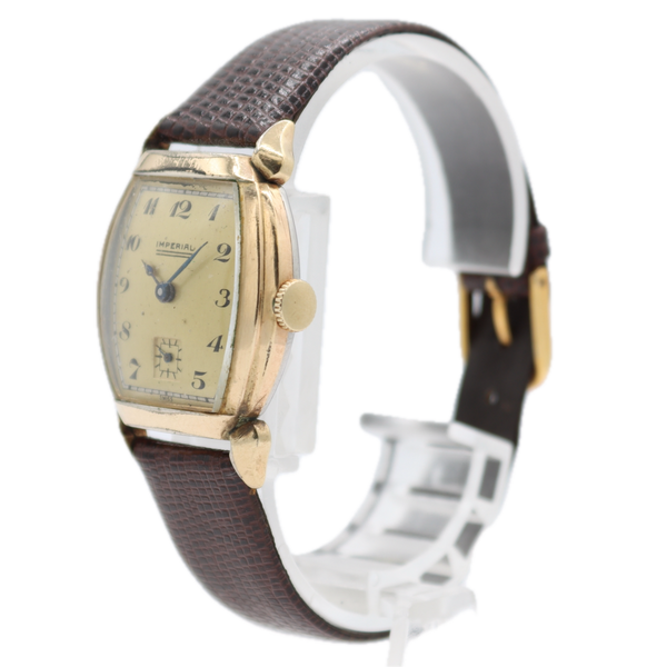 Vintage 28mm Imperial Art Deco Men's Mechanical Wristwatch 1046 Swiss 10k RGP