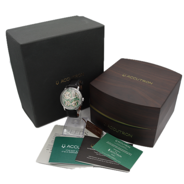 2021 Accutron 2ES6A001 Spaceview 2020 Men's Quartz Wristwatch NS30 Steel W/ Box