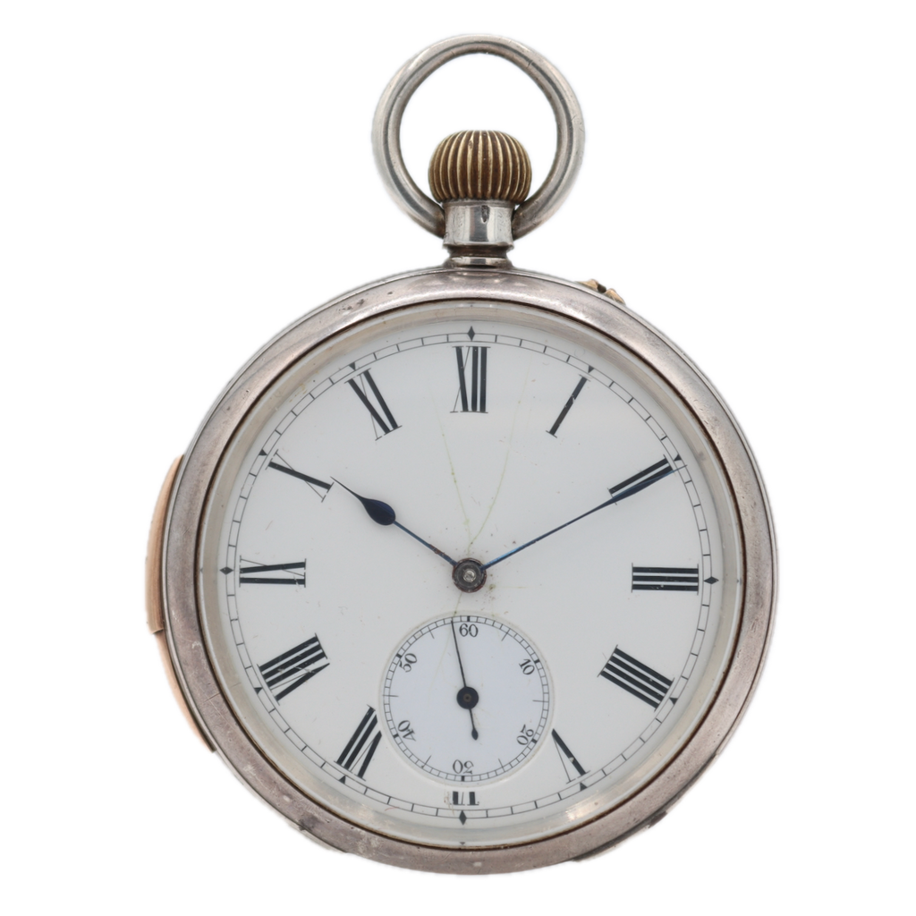 Antique Mechanical Quarter Repeater Pocket Watch 3524 Sterling Silver Swiss