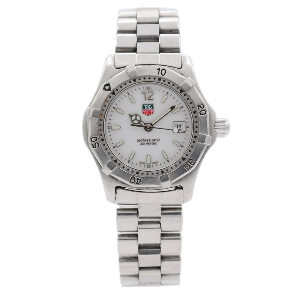 Vintage Tag Heuer WK1311-0 Professional Ladies Quartz Wristwatch Steel Date