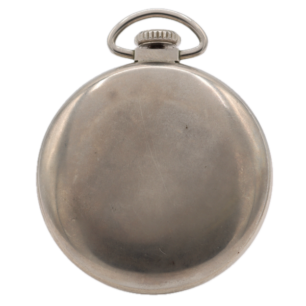 Antique 18s 1899 Westclox Bull's Eye Mechanical Pocket Watch White Dial Nickel