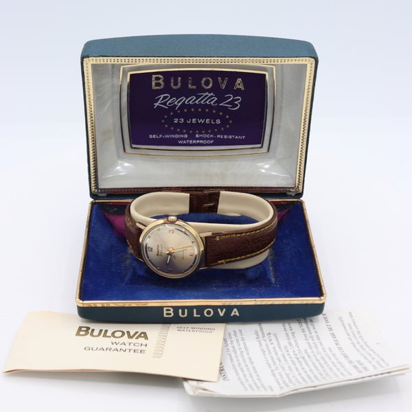 Vintage 33mm Bulova Regatta 23 Men's Automatic Wristwatch 10BZAC USA 10k RGP