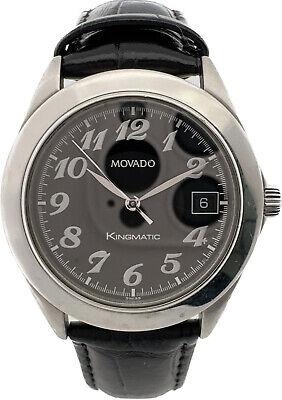 38mm Movado Kingmatic 84-D7-875 Men Automatic Wristwatch ETA 2824-2 Swiss Steel