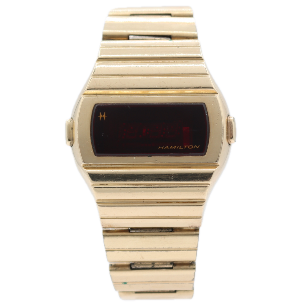 Vintage 41mm Hamilton Digital Men's Digital LED Wristwatch 955 USA 10k RGP