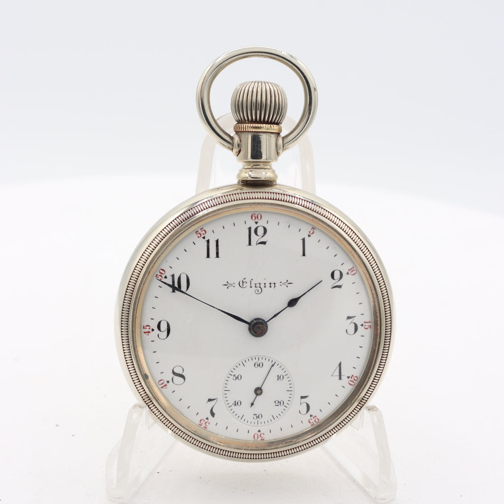 Antique 18 Size 1904 Elgin Swingout 15 Jewel Pocket Watch 218 NickelUSA