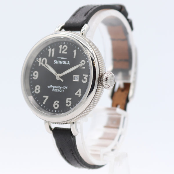 Vintage 34mm Shinola Birdy Black Ladies Quartz Wristwatch Argonite-775 USA