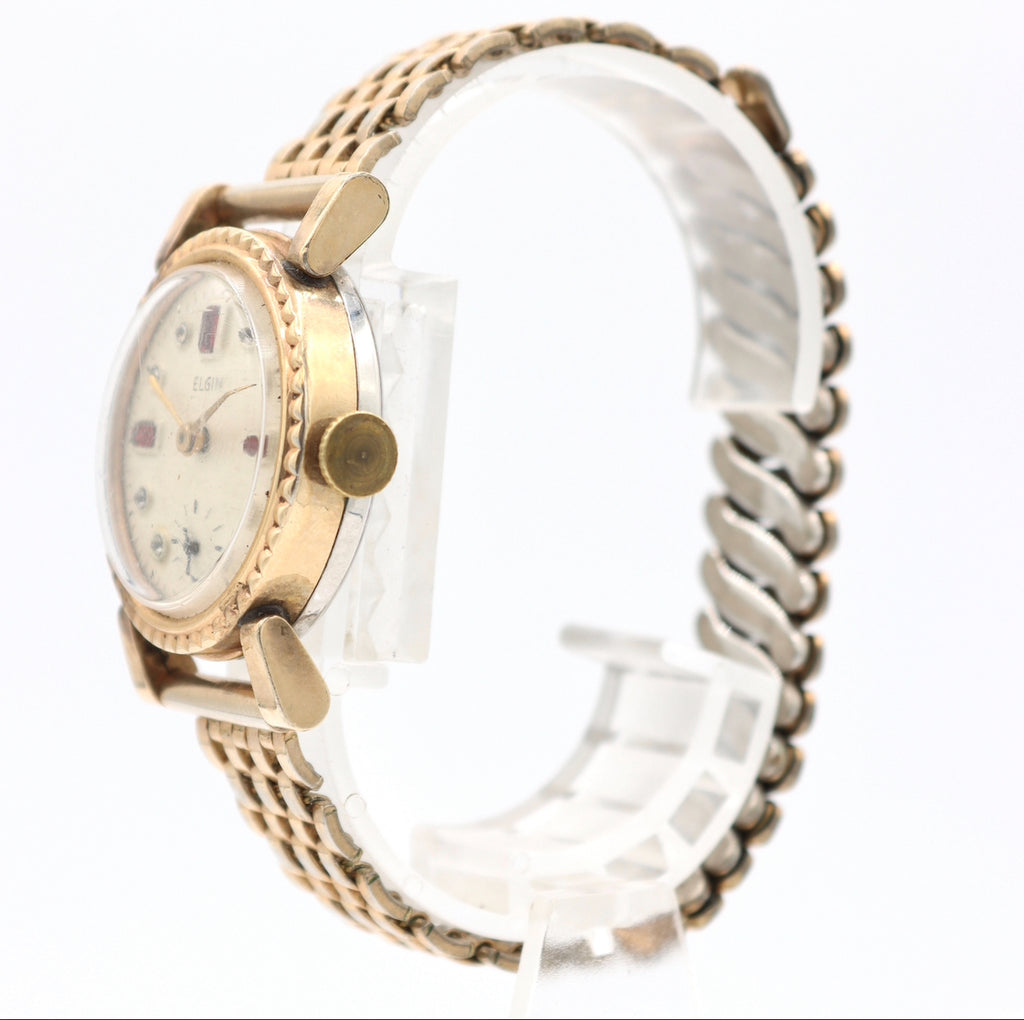 Vintage Elgin Jeweled Dial & Coin Style Bezel Men's