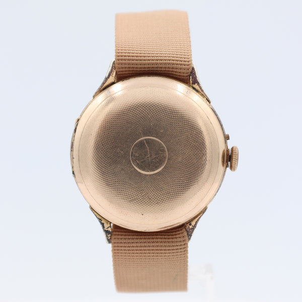 Vintage 35.5mm Metoda Hunter Case Men's Mechanical Wristwatch Swiss Gold Plated