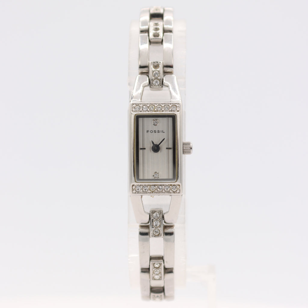 12mm Fossil ES1510 Cocktail Ladies Quartz Wristwatch Steel Crystal Accents